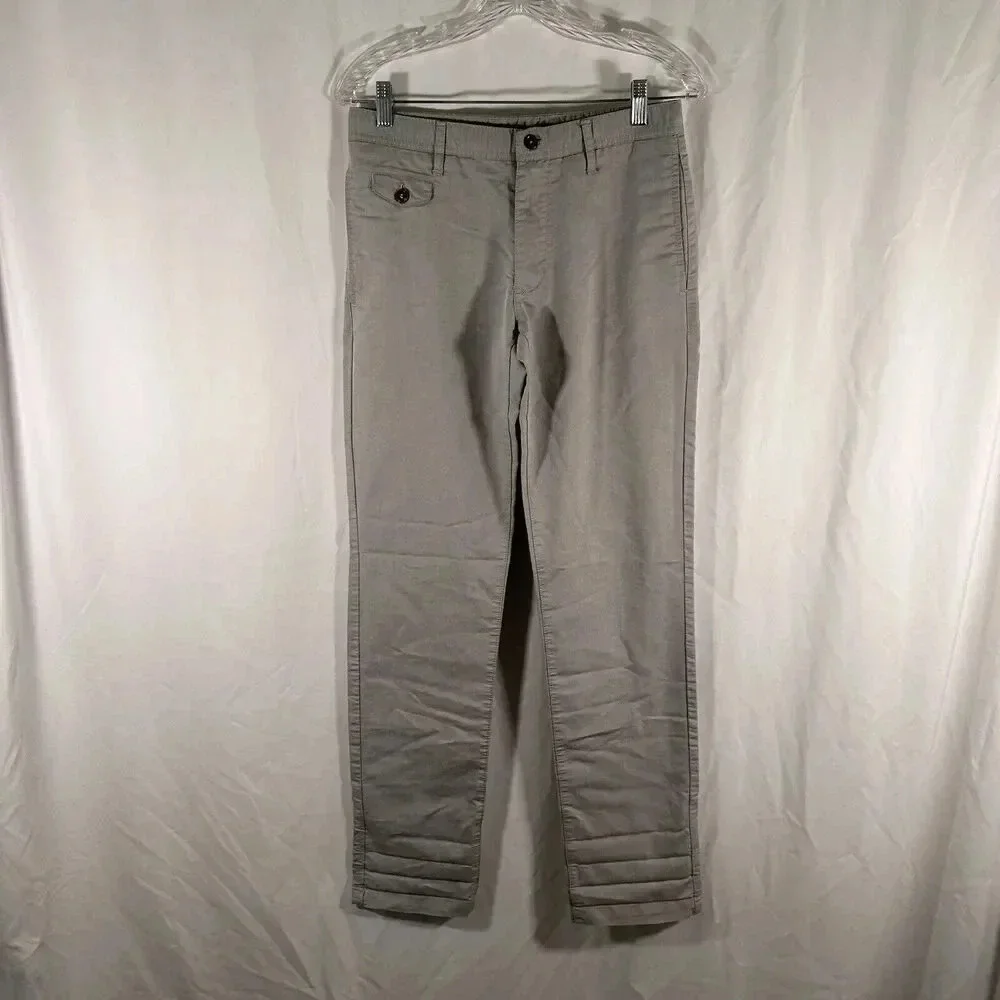Zara Man Pants Men's 30 Solid Grey Pockets Button Zip Office Work Pants